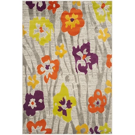 Safavieh Porcello Power Loomed Rectangle Rug- Light Grey - Purple- 6 x 9 ft. PRL7730B-6